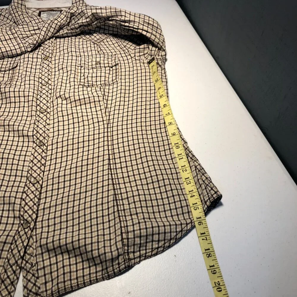 Old Navy Brown Plaid Western Shirt, Size XL